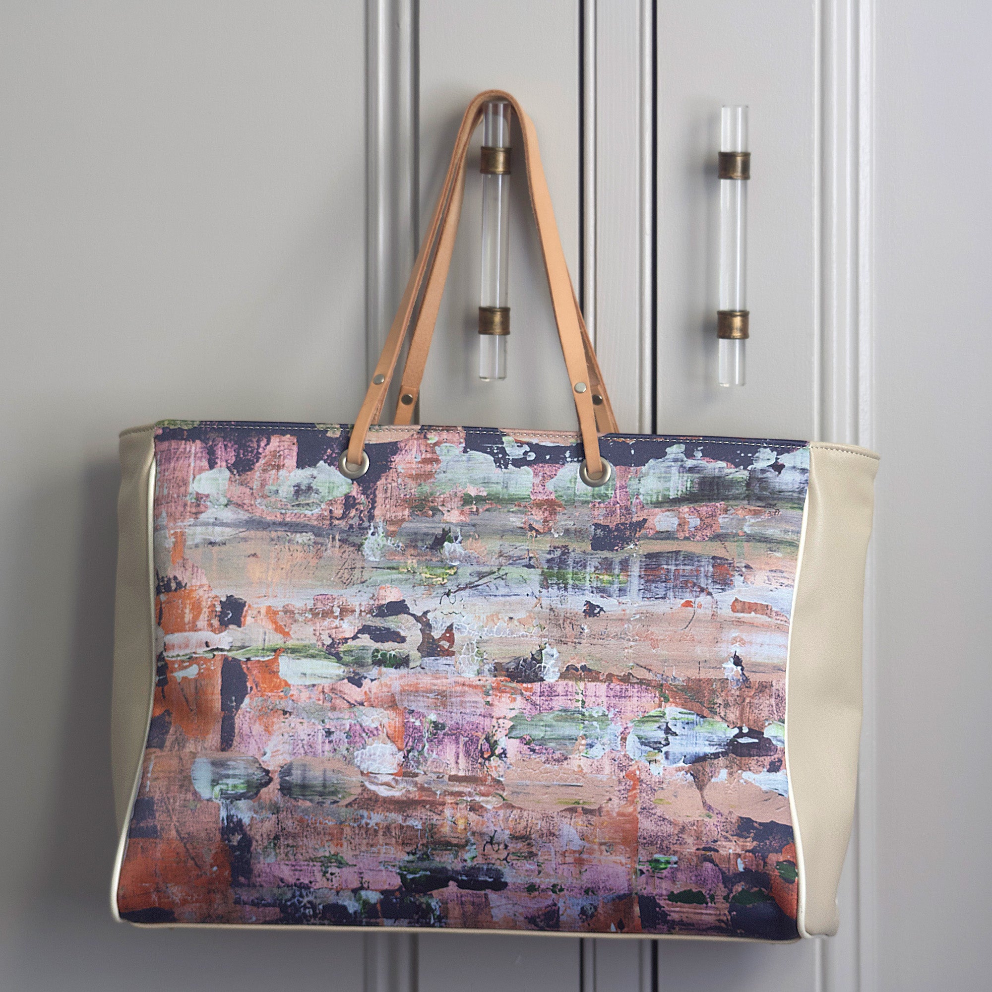 Leather Box-Tote Handbag