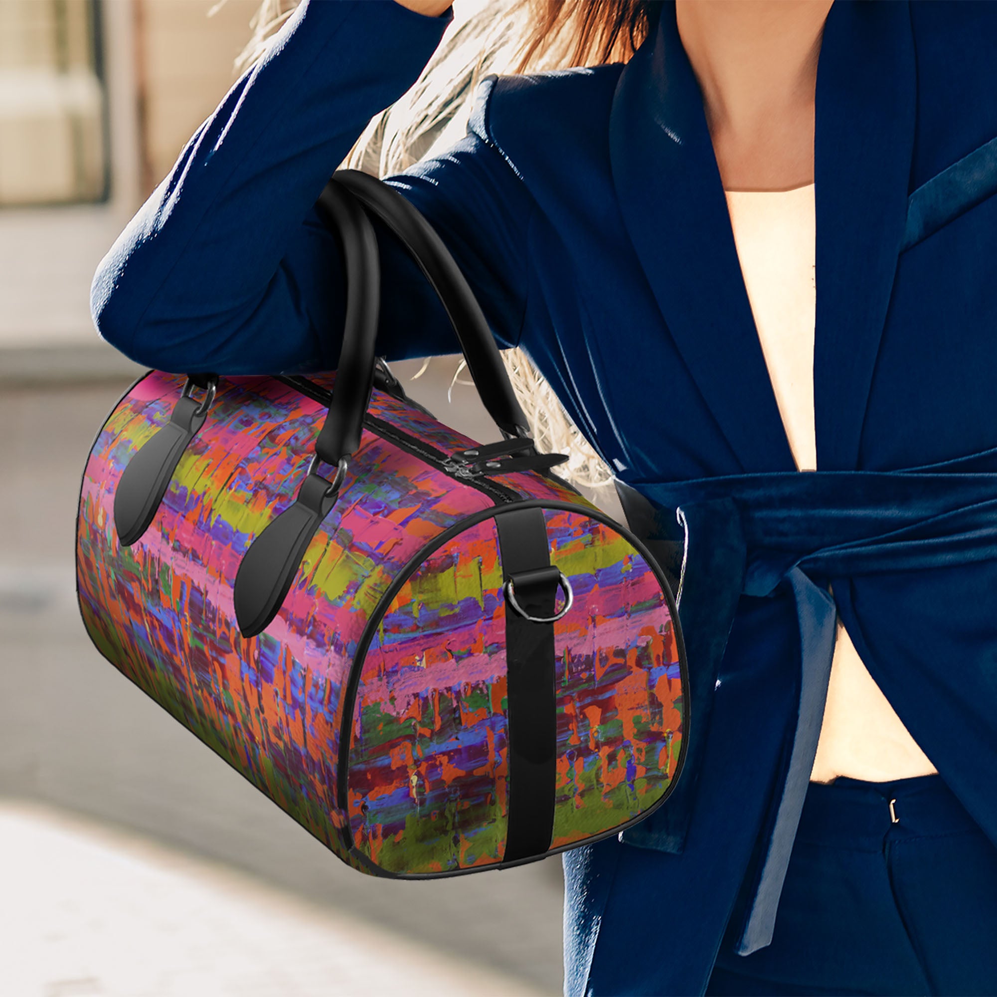 Leather Boston Handbag