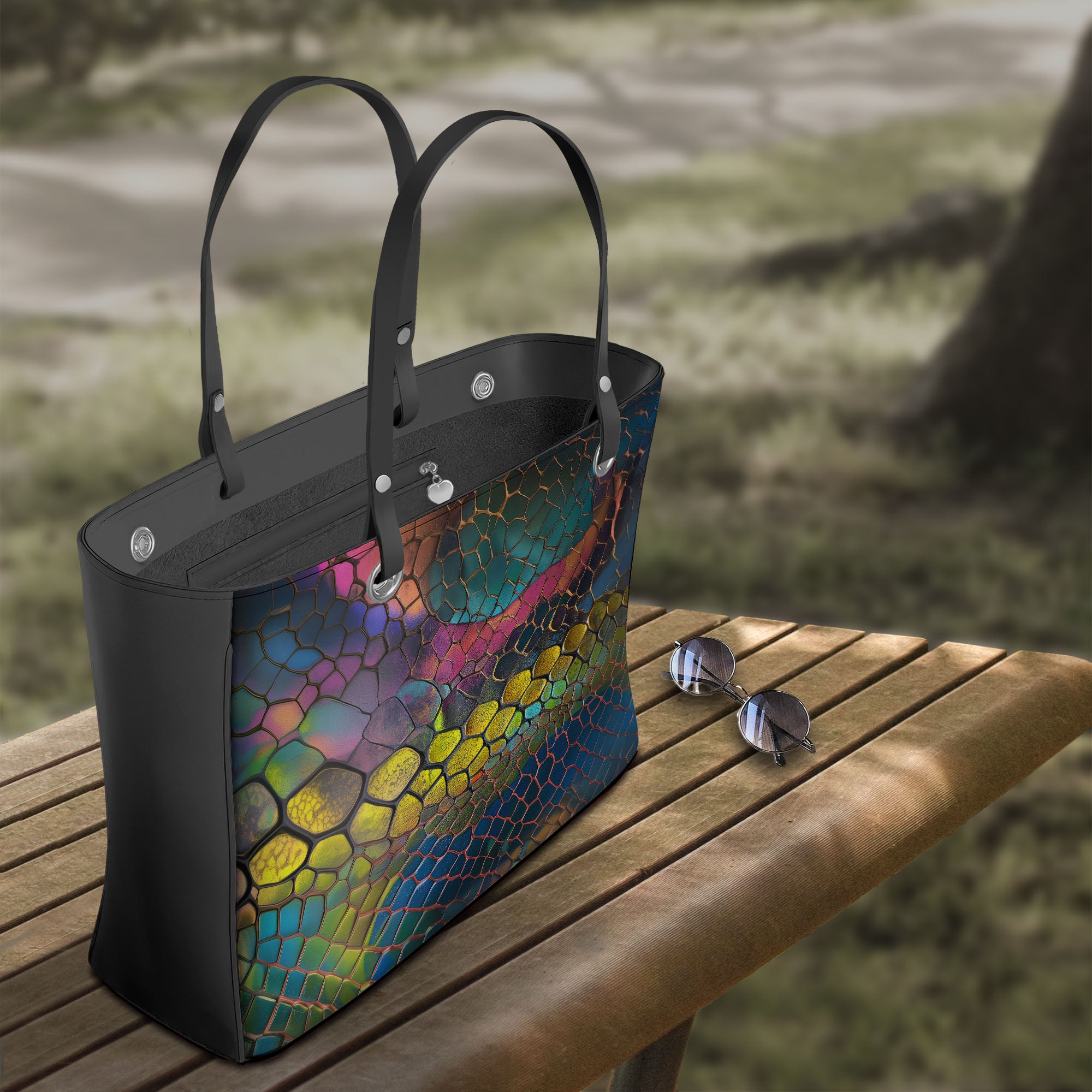 Leather Box-Tote Handbag